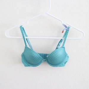 New Aerie Sasha Turquoise Polka Dot Pushup Bra 32A